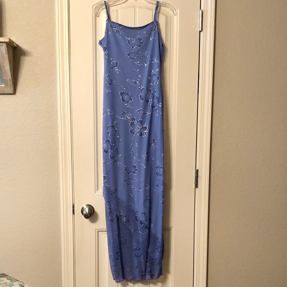 Baby Blue long dress with glitter